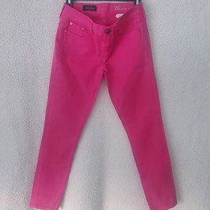 USED J. Crew Toothpick Ankle Jeans Color Pink Size 26 Like New 100%